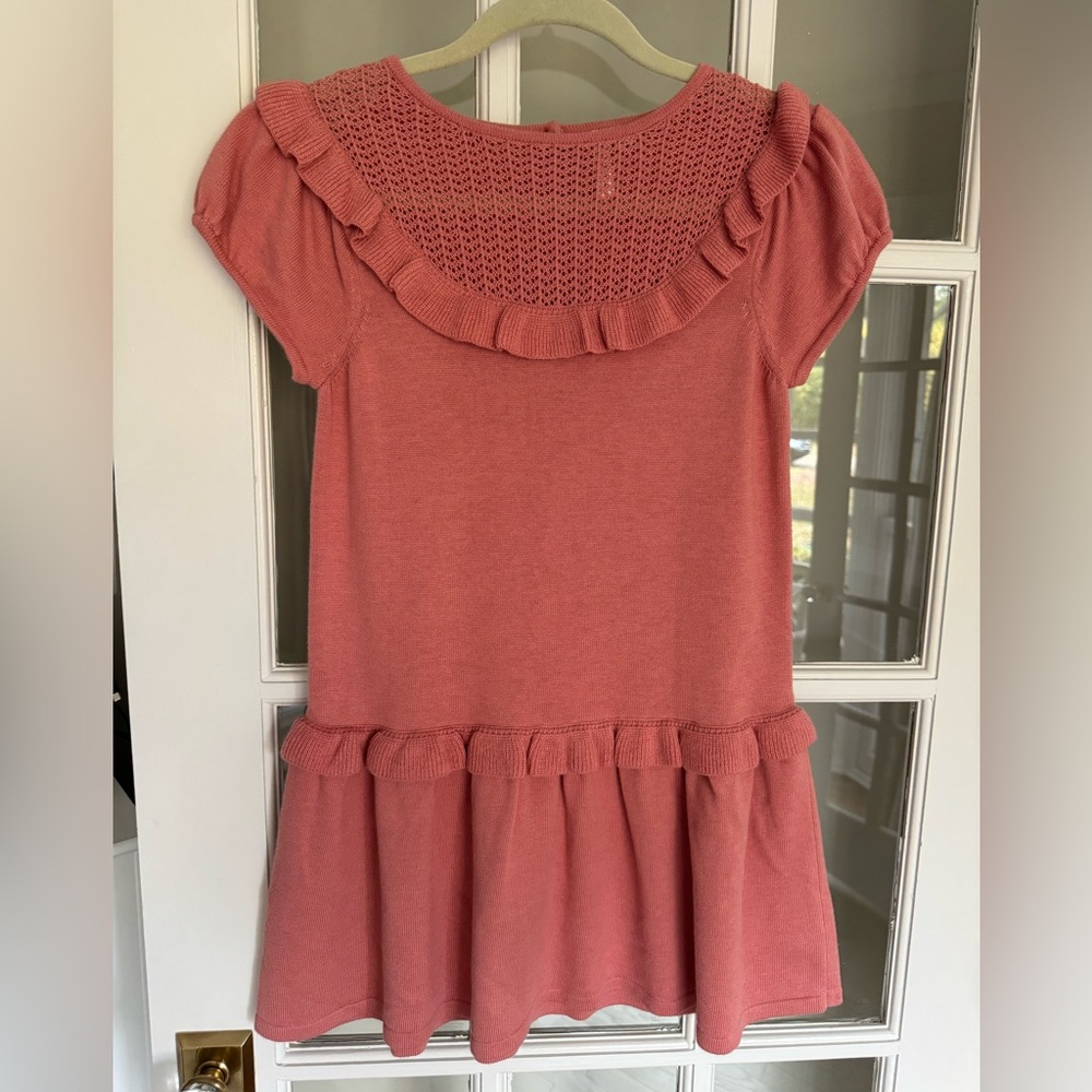 Janie and Jack girls sweater dress coral size 12 great condition!